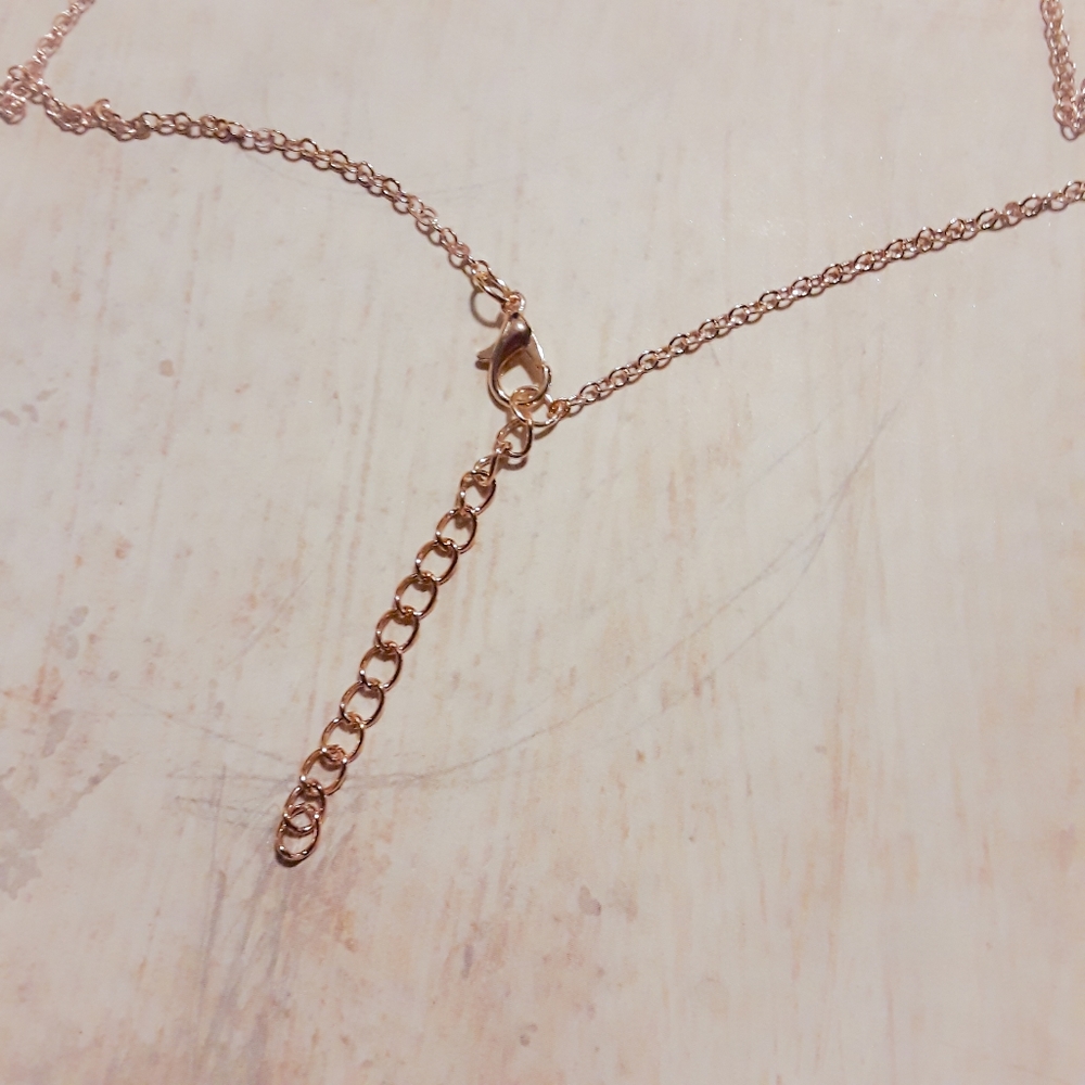 Rose Gold Dangling Rose Pendant Necklace - Picture 6 of 9